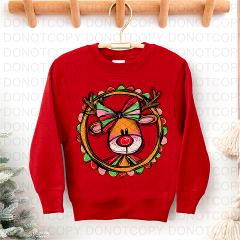 Girl Reindeer DTF or Sublimation Transfer