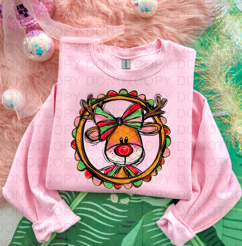 Girl Reindeer DTF or Sublimation Transfer