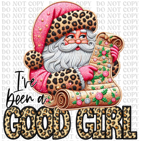 Good Girl Santa DTF or Sublimation Transfer