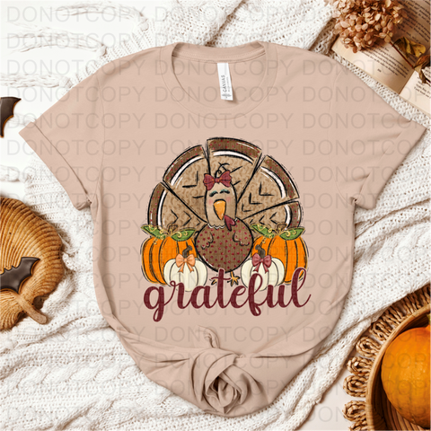 Grateful Turkey DTF or Sublimation Transfer