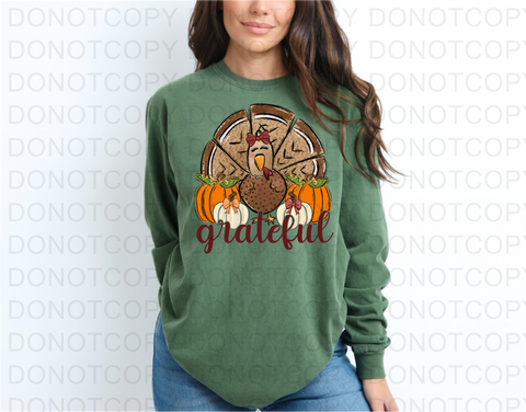 Grateful Turkey DTF or Sublimation Transfer
