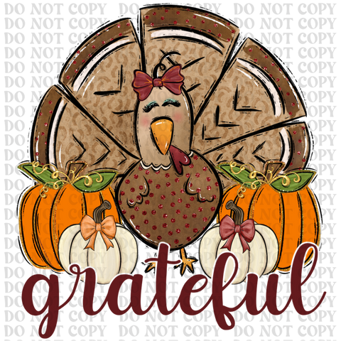 Grateful Turkey DTF or Sublimation Transfer