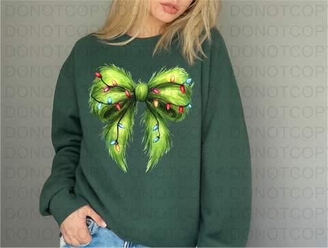 Grinchy Bow DTF or Sublimation Transfer