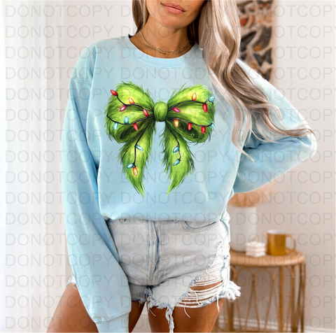 Grinchy Bow DTF or Sublimation Transfer