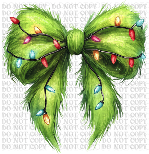 Grinchy Bow DTF or Sublimation Transfer