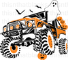 Halloween Monster Truck Sublimation or DTF Transfer