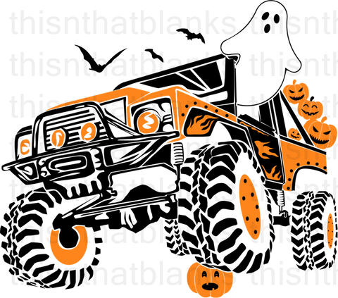 Halloween Monster Truck Sublimation or DTF Transfer