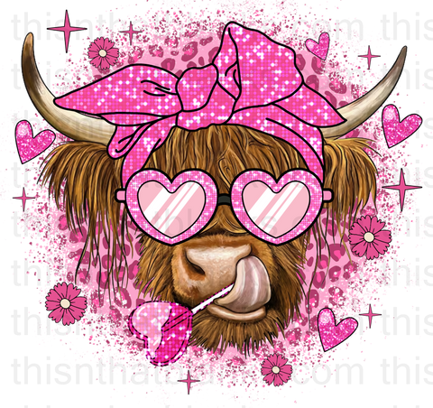 Heifers Heart Eyes With Sucker Sublimation or DTF Transfer