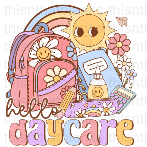 Hello Daycare Sublimation Or DTF Transfer