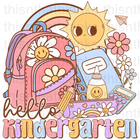 Hello Kindergarten Sublimation Or DTF Transfer