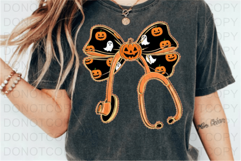 Halloween Nurse Bow DTF or Sublimation Transfer