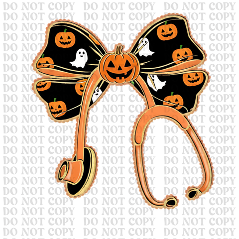 Halloween Nurse Bow DTF or Sublimation Transfer