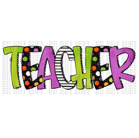 Halloween Names Teacher DTF or Sublimation Transfer
