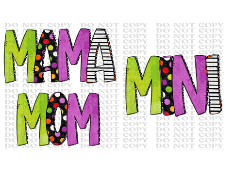 Halloween Names Mom/Mini DTF or Sublimation Transfer