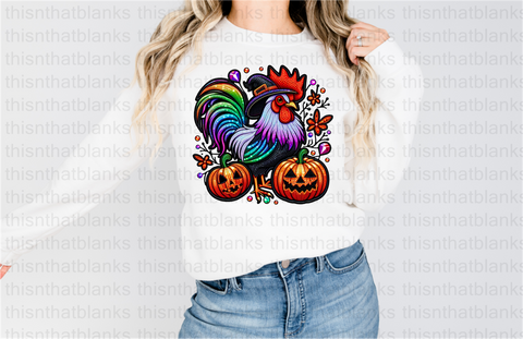 Halloween Rooster DTF or Sublimation Transfer