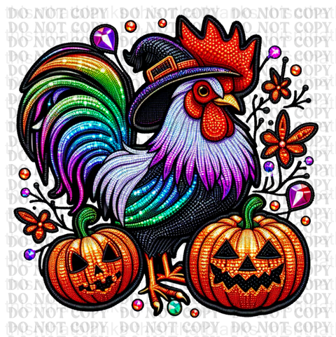 Halloween Rooster DTF or Sublimation Transfer