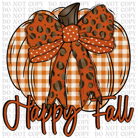 Plaid Fall Pumpkin DTF or Sublimation Transfer