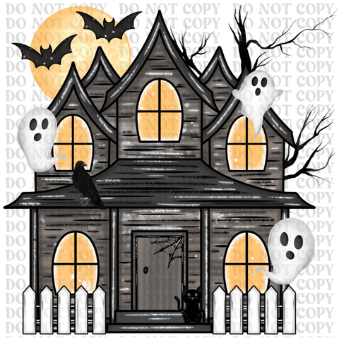 Haunted House DTF or Sublimation Transfer
