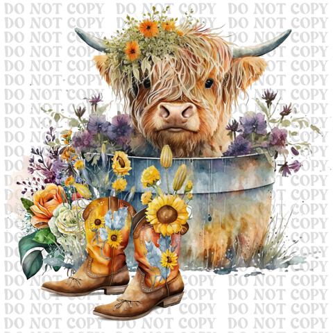 Heifer In A Bucket DTF or Sublimation Transfer