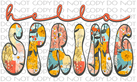 Hello Spring DTF or Sublimation Transfer
