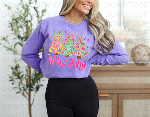 Holly Jolly DTF or Sublimation Transfer