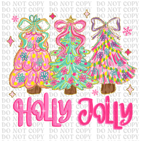 Holly Jolly DTF or Sublimation Transfer