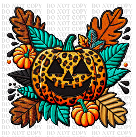 Holographic Leopard Pumpkin DTF or Sublimation Transfer