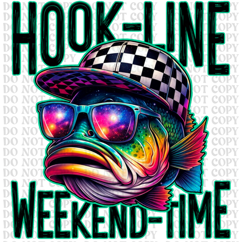 Hook Line Weekend DTF or Sublimation Transfer