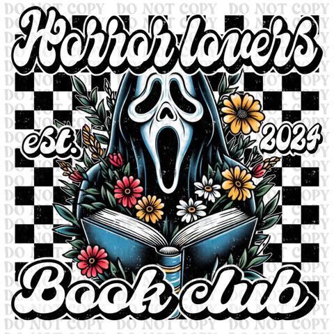 Horror Lovers Book Club DTF or Sublimation Transfer