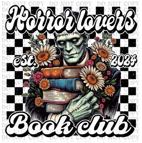 Horror Lovers Book Club DTF or Sublimation Transfer