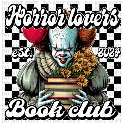 Horror Lovers Book Club DTF or Sublimation Transfer
