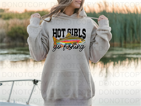 Hot Girls Go Fishing DTF or Sublimation Transfer