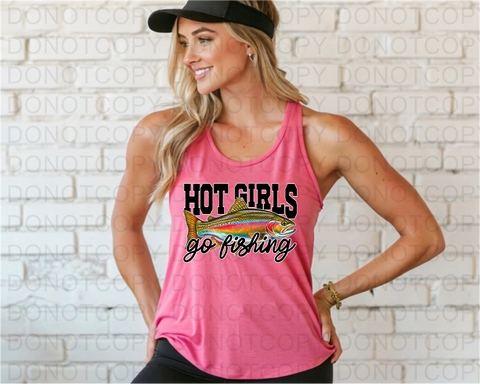 Hot Girls Go Fishing DTF or Sublimation Transfer