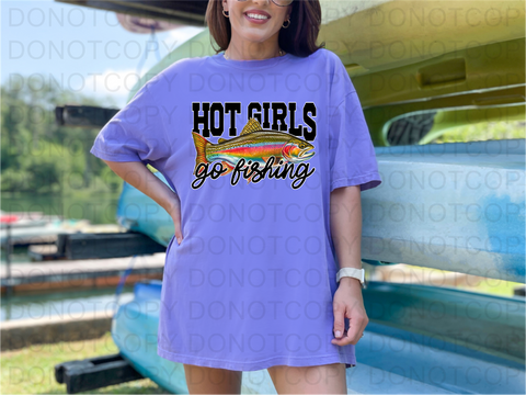 Hot Girls Go Fishing DTF or Sublimation Transfer