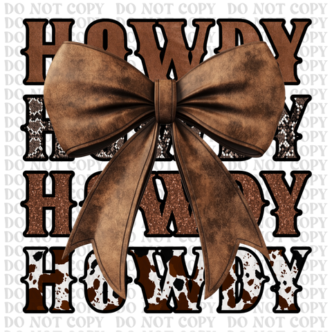 Howdy Brown Ribbon DTF or Sublimation Transfer