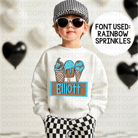 Custom Ice Cone DTF or Sublimation Transfer