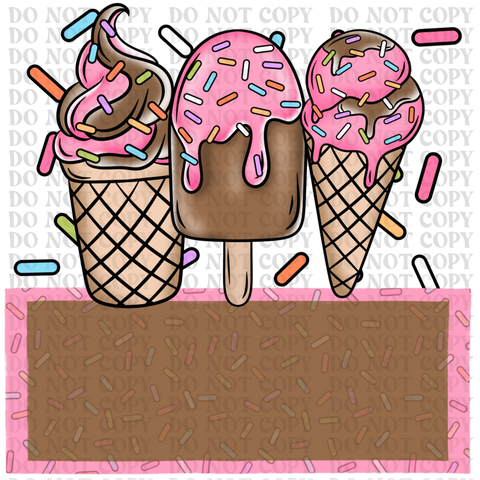 Custom Ice Cone DTF or Sublimation Transfer
