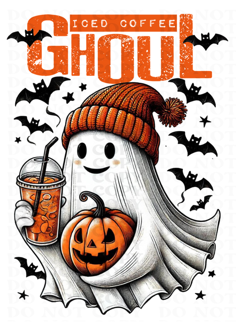 Iced Coffee Ghoul DTF or Sublimation Transfer