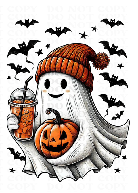Iced Coffee Ghoul DTF or Sublimation Transfer