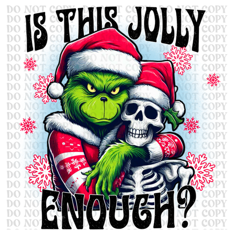 Jolly Enough Green Man DTF or Sublimation Transfer