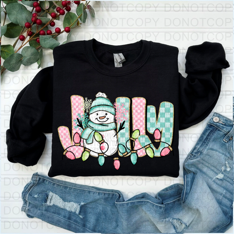 Jolly Snowman DTF or Sublimation Transfer