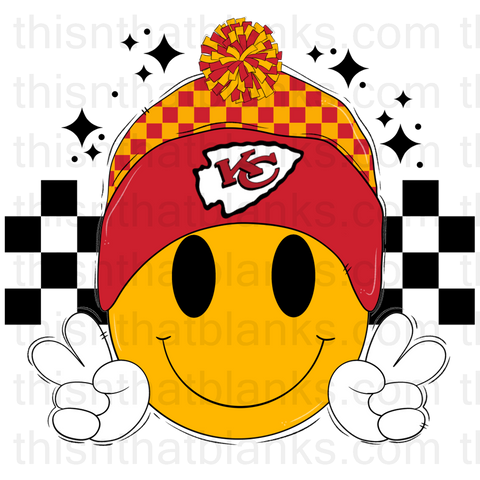 KC Chiefs Smiley Sublimation or DTF Transfer