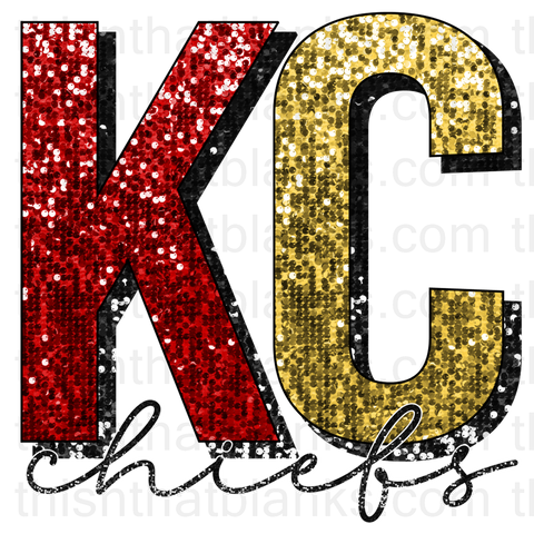 KC Chiefs Sequin Sublimation or DTF Transfer
