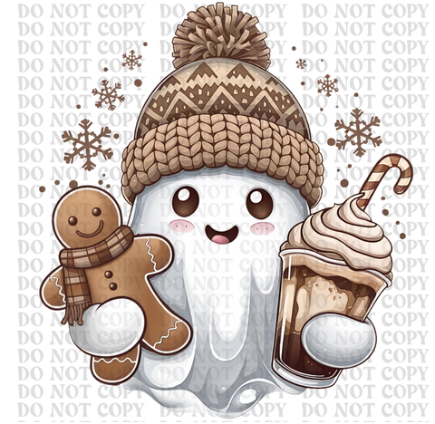 Knit Hat Ghost DTF or Sublimation Transfer