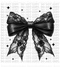 Lace Black Bow DTF or Sublimation Transfer