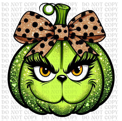 Leopard Bow Green Lady DTF or Sublimation Transfer