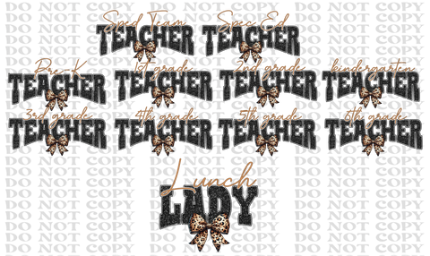 Leopard Bow Bundle DTF or Sublimation Transfer