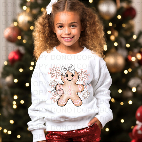 Little Miss Gingerbread DTF or Sublimation Transfer
