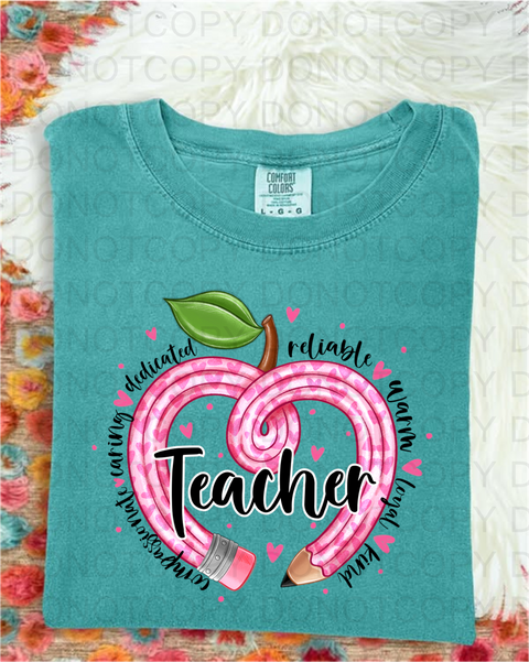 Valentines Teacher DTF or Sublimation Transfer