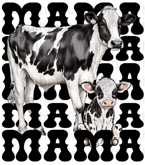 Mama And Mini Heifer Sublimation or DTF Transfer